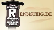 Logo von Rennsteig.de mit Wegmarke des Rennsteigs, dem Höhenweg durch den Thüringer Wald.